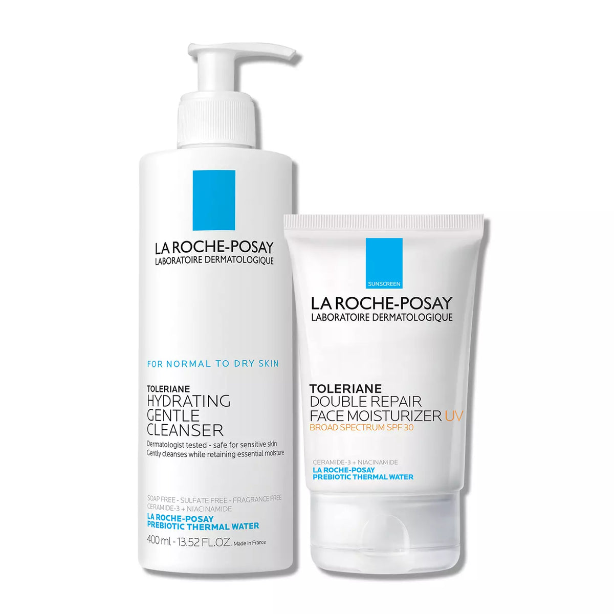 Toleriane Hydrating Gentle Cleanser & Double Repair Face Moisturizer SPF 30 Set